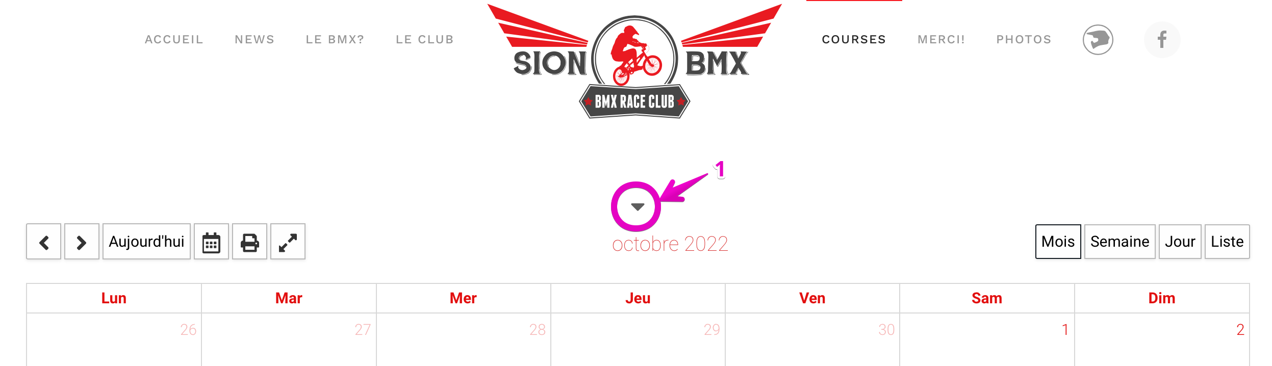 inscrire calendrier